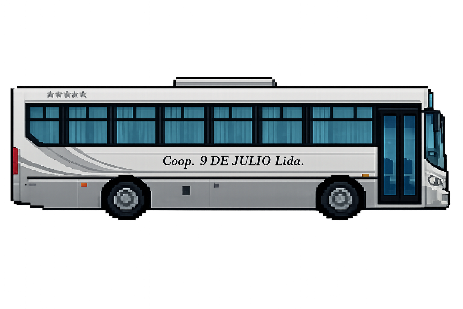 Colectivo pixel art de Coop 9 de Julio Ltda — Colectucus, transporte de Tucumán