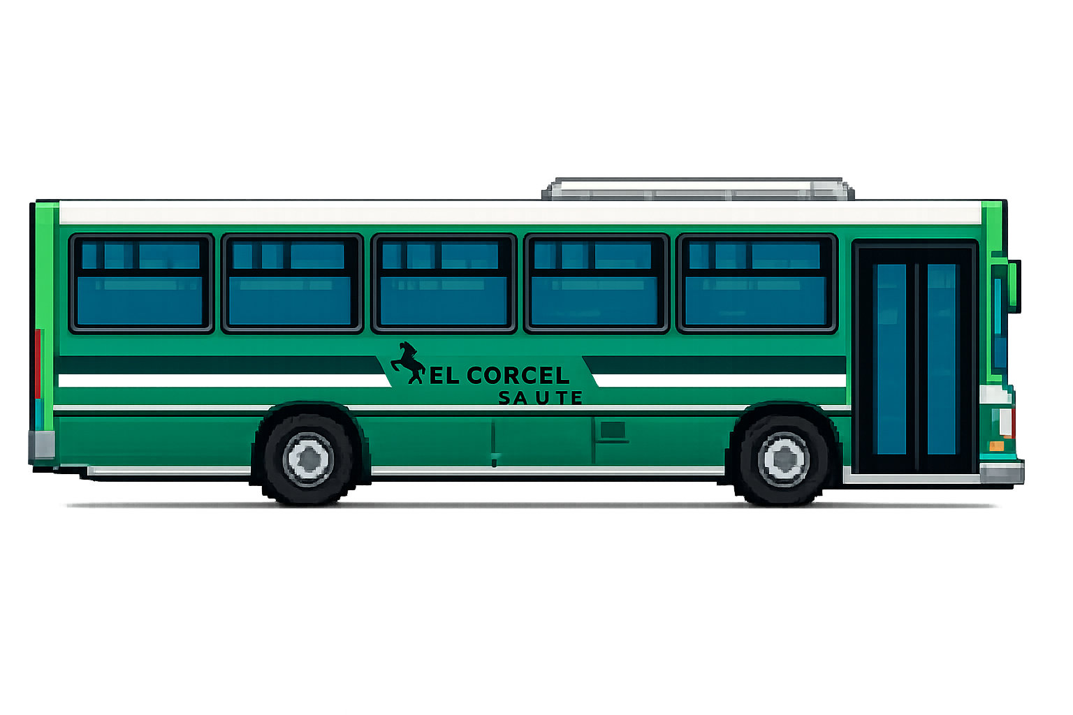 Colectivo pixel art de El Corcel S.A UTE — Colectucus, transporte de Tucumán