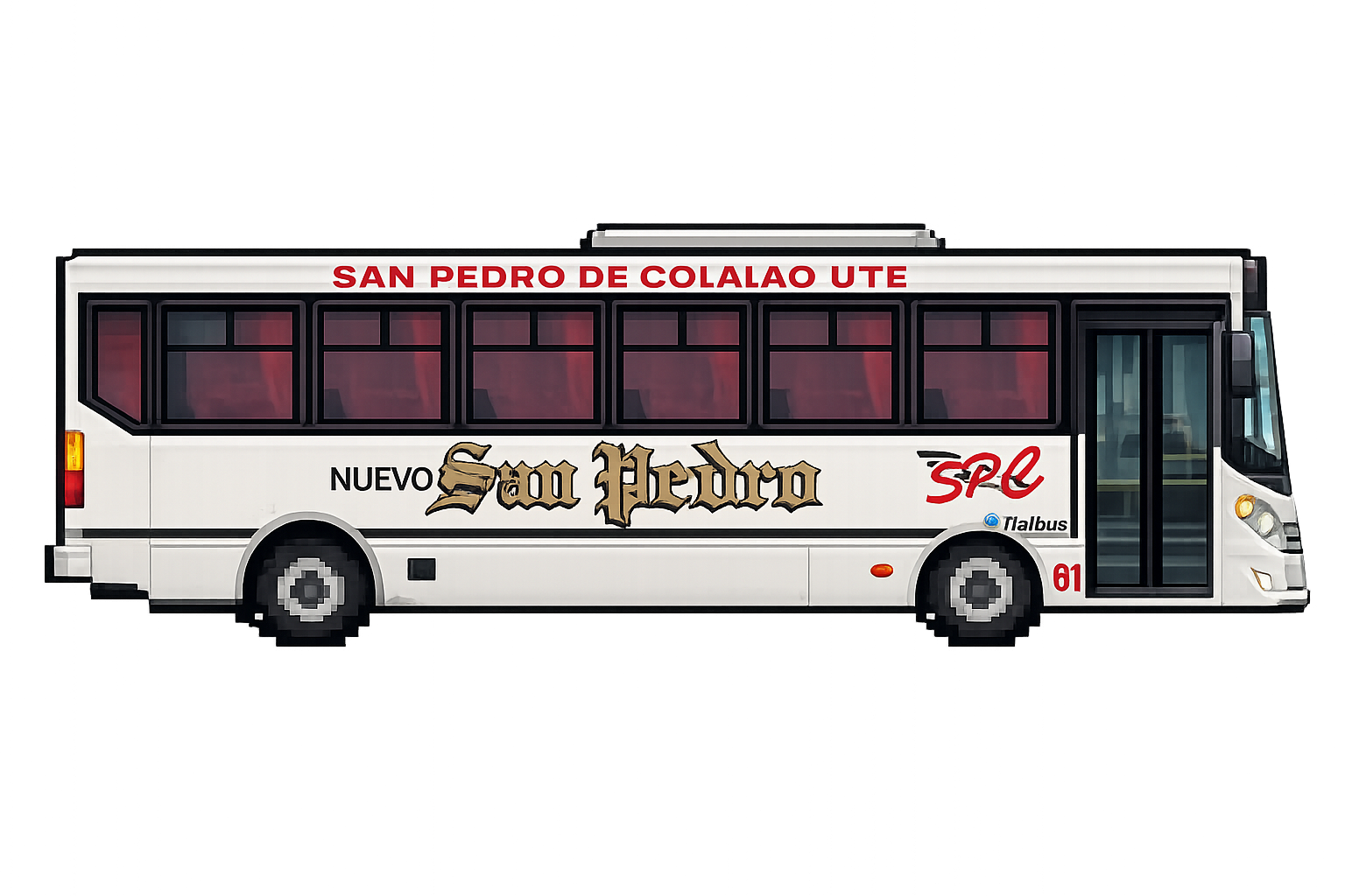 Colectivo pixel art de San Pedro de Colalao S.A — Colectucus, transporte de Tucumán