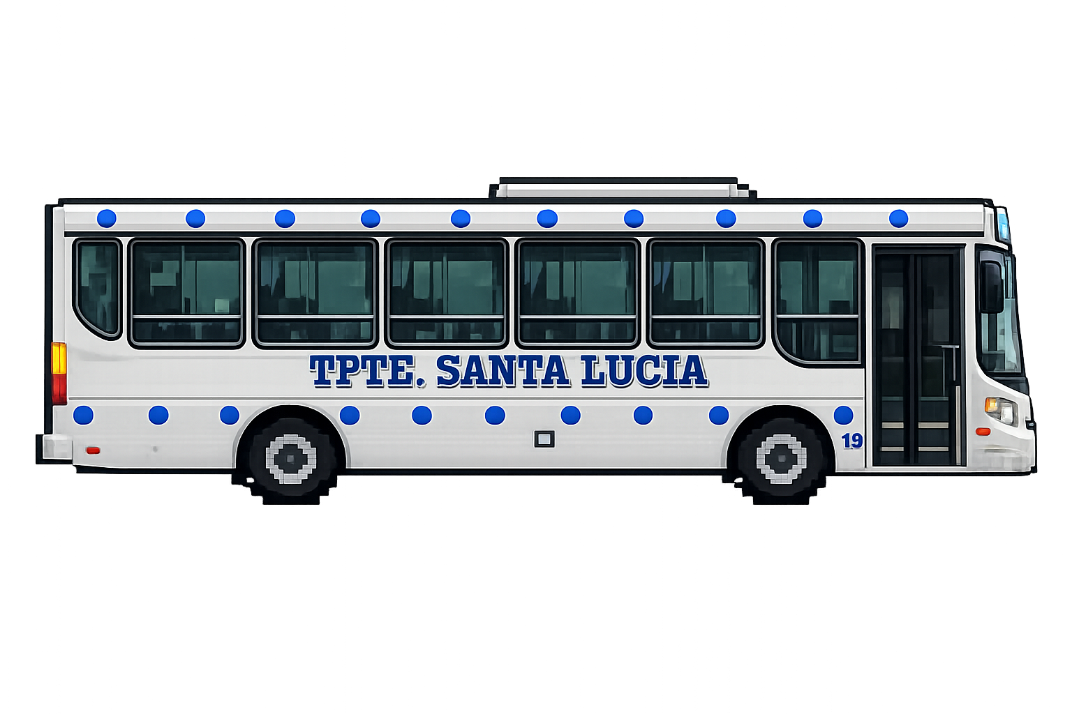 Colectivo pixel art de Transporte Santa Lucia — Colectucus, transporte de Tucumán